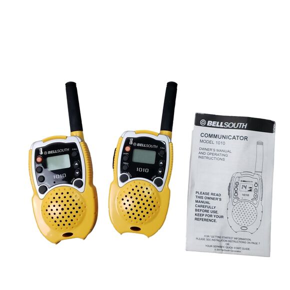Vintage BellSouth Two-Way Communicator Radios Model 1010 Yellow Walkie Talkies - Picture 4 of 11
